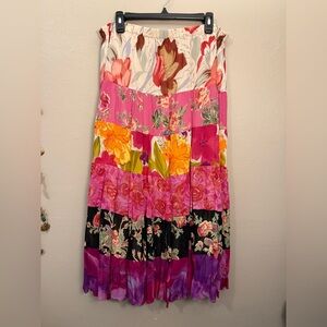 Coldwater Creek Multicolor Floral A-Line Skirt